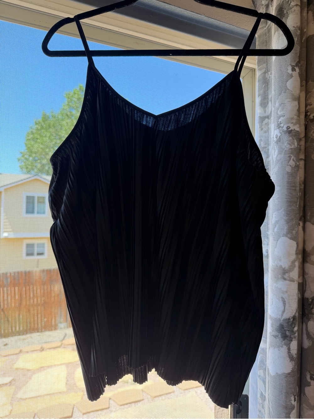 Maurices Black Pleated Spaghetti Strap Camisole